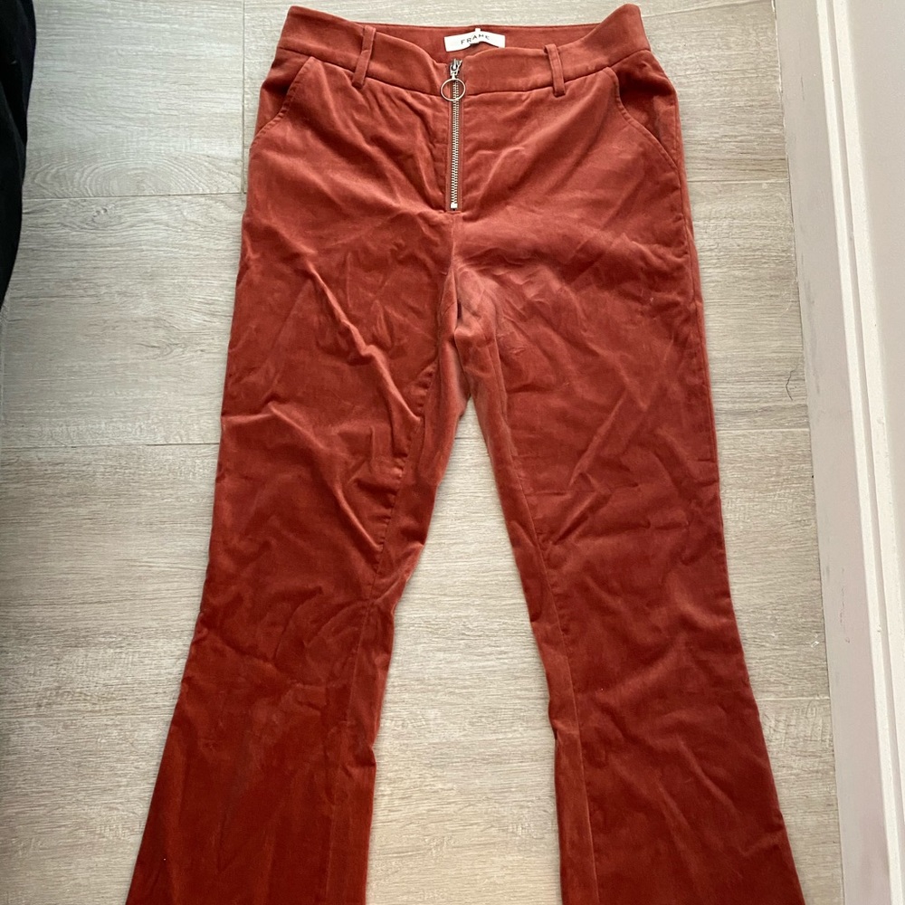 Frame velvet dress zipper pants